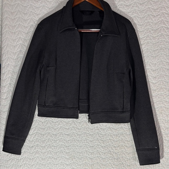 Express Jackets & Blazers - Express Black Cropped Bomber Jacket with Classic Collar